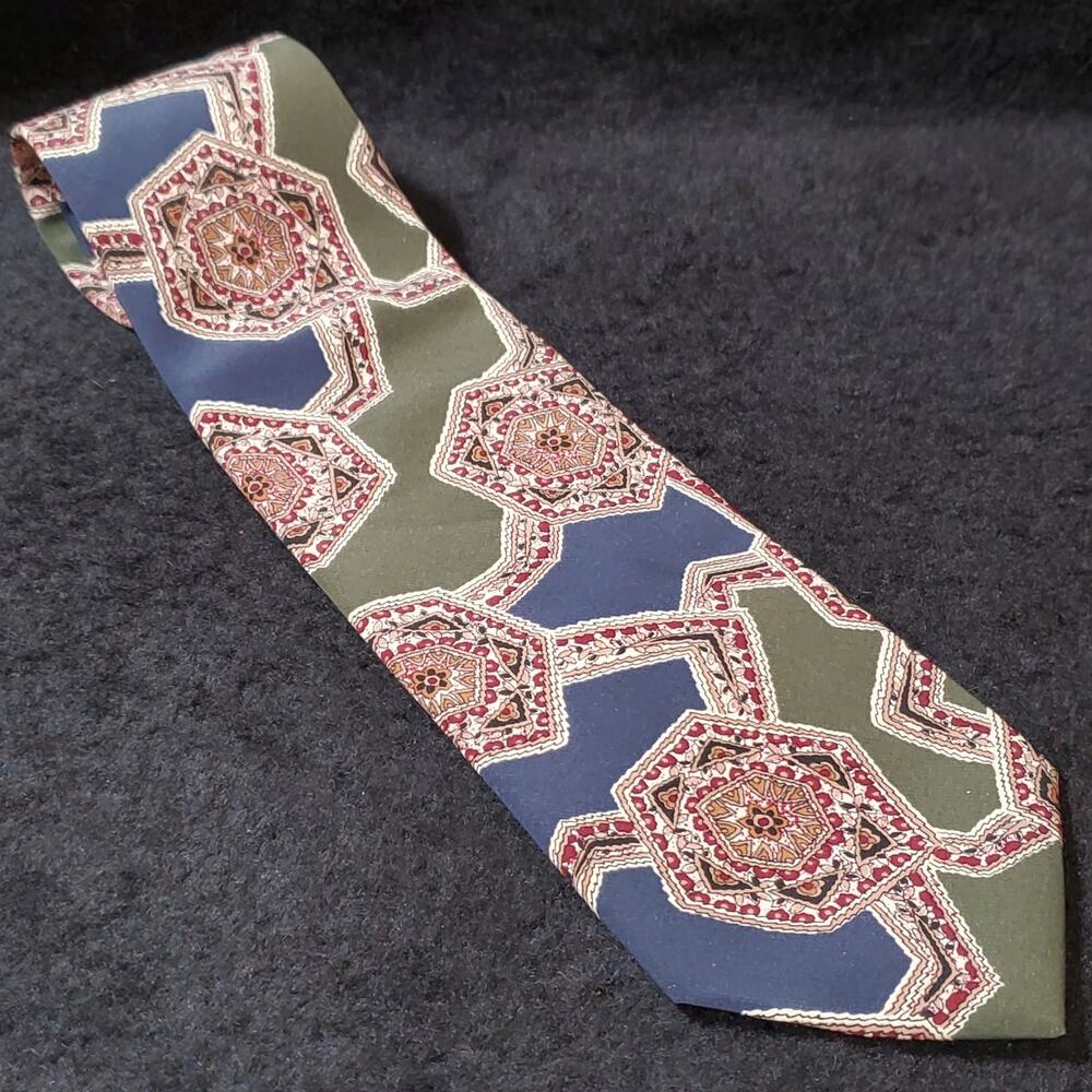 Pietro Di Roma Blue / Green Men's 100% Polyester Microfiber Neck Tie